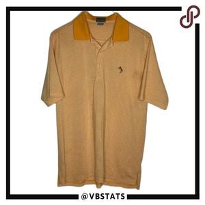 Medium Fennec Orange‎ and White Striped Golf Polo